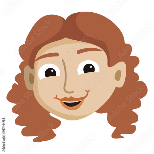 Smiling girl cartoon head