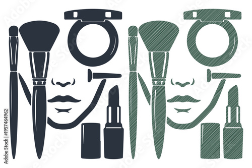 Stylish collection of makeup essentials for a flawless look