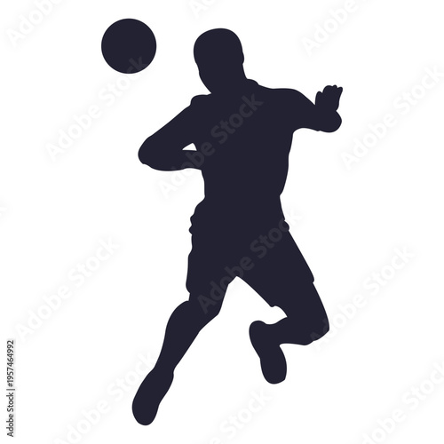 Fotografi Soccer player heads ball 1