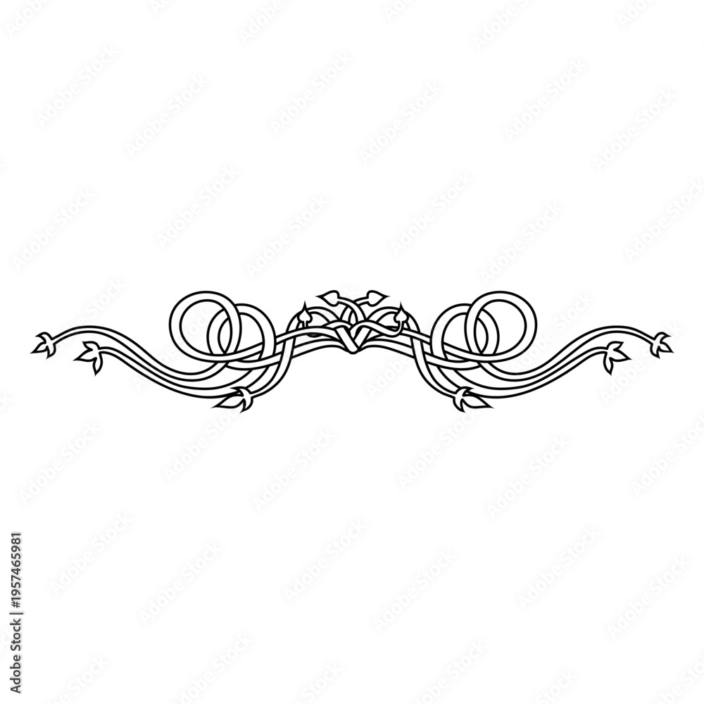 Fototapeta premium Swirly floral lines ornament