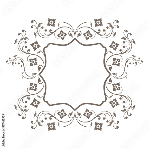 Swirling floral elliptical frame