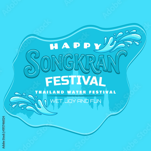 Bright blue celebration. Thailand's official Songkran water festival is celebrated in Thailand as a New Year tradition.