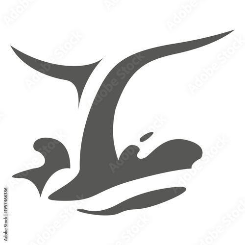 Wheal tail outside water