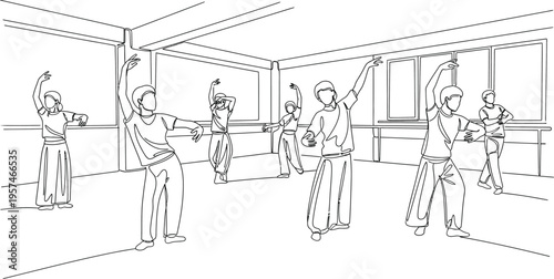 group of people training in karate