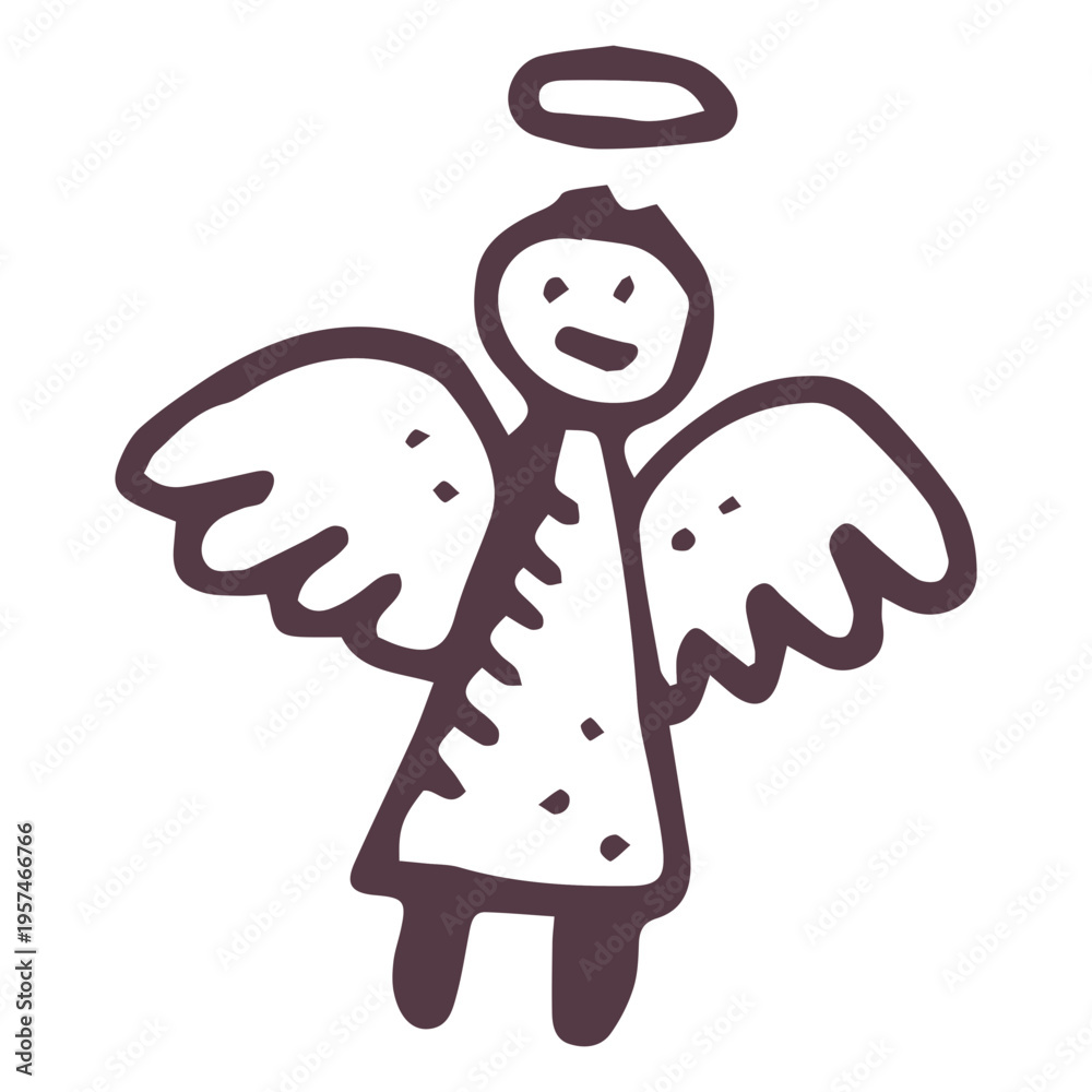 Obraz premium Angel hand drawn icon 25