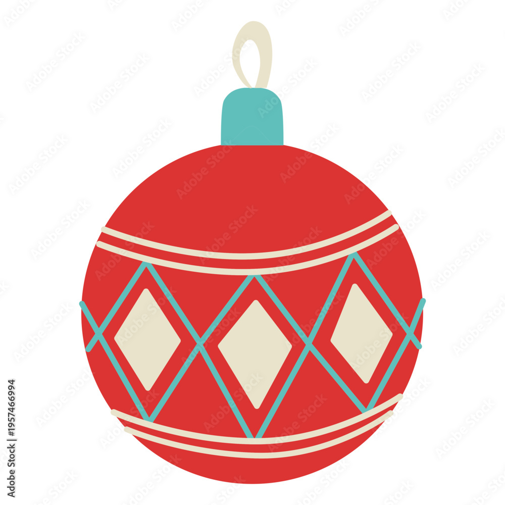 Fototapeta premium Christmas ball flat icon 126