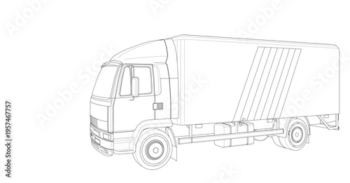 truck sketch graphic symbol 3d illustration	