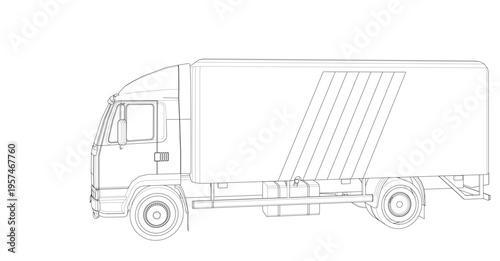 truck sketch graphic symbol 3d illustration	