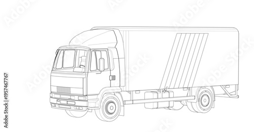 truck sketch graphic symbol 3d illustration	