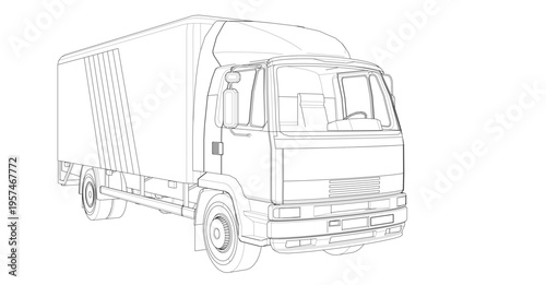 truck sketch graphic symbol 3d illustration	