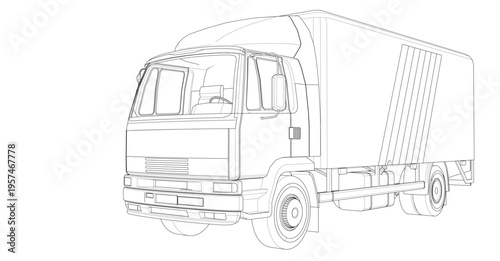 truck sketch graphic symbol 3d illustration	