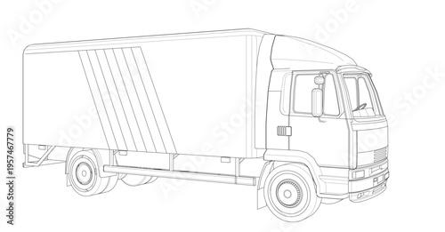 truck sketch graphic symbol 3d illustration	