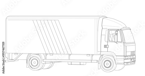 truck sketch graphic symbol 3d illustration	