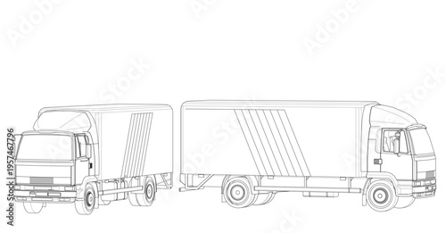 truck sketch graphic symbol 3d illustration	