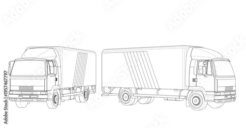 truck sketch graphic symbol 3d illustration	