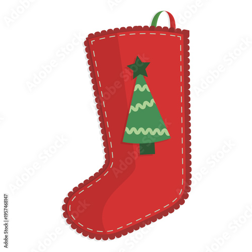 Red christmas stocking christmas tree icon 29