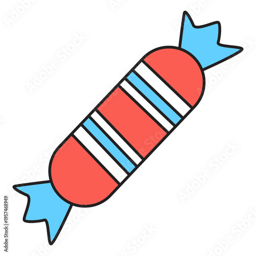 Striped candy cartoon icon 42
