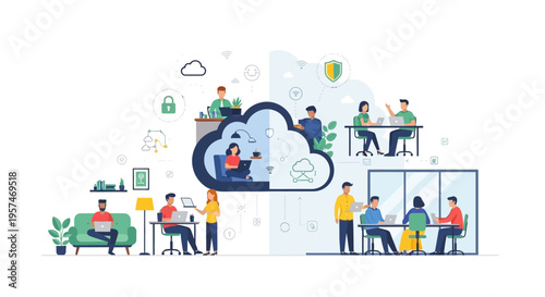Hybrid Work & Cloud Computing: Global Team Collaboration, Remote Office Connectivity & Data Security