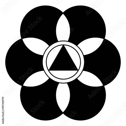 Abstract flower crop circle