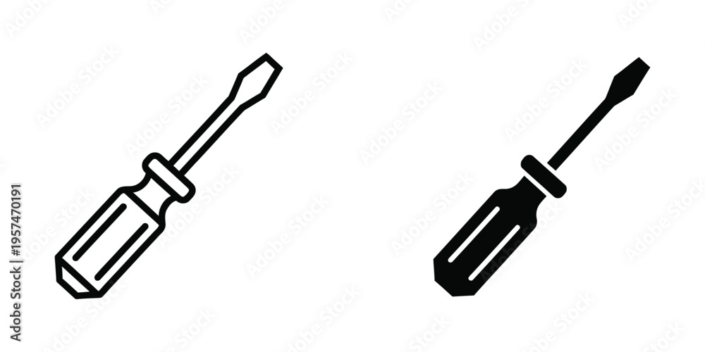 Fototapeta premium flat design screwdriver and drill bit vector illustration for tools and repair