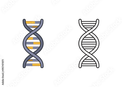 DNA molecule flat icon set
Vector flat icon set isolated on a white background