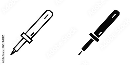 two modern fountain pens with silver and black caps vector illustration