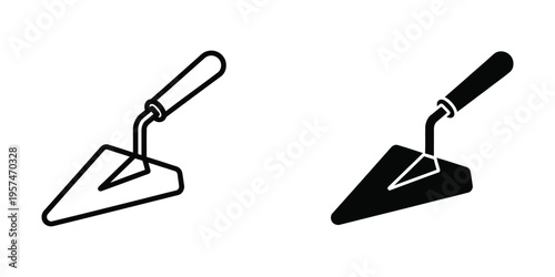 flat design plastering trowel and margin trowel tools vector illustration