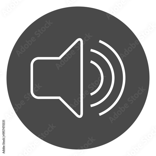 Volume button grey circle icon