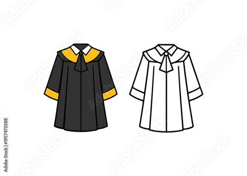 judge's robe flat icon set
Vector flat icon set isolated on a white background