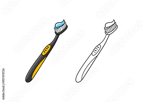 Toothbrush flat icon set
Vector flat icon set isolated on a white background