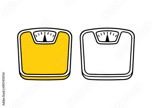 Floor scales flat icon set
Vector flat icon set isolated on a white background