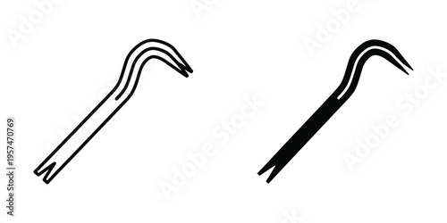 minimalist walking cane and crutch flat design vector illustration