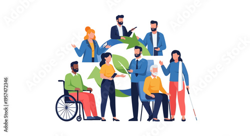 Diverse & Inclusive Group Collaboration: Sustainability, Equality, and Community Support