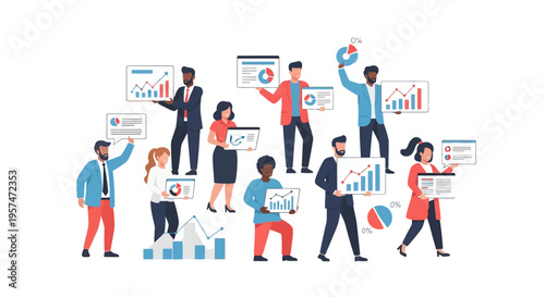 Business Team Analyzing Data Charts and Reports for Strategic Growth and Collaboration