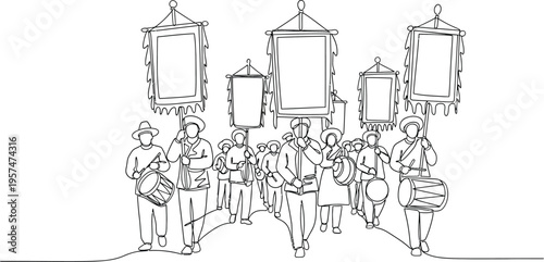 people looking at empty picture frames