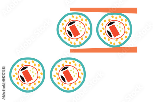 Sushi, Wok Noodles, Street Food Banner Collection for Restaurant Advertising