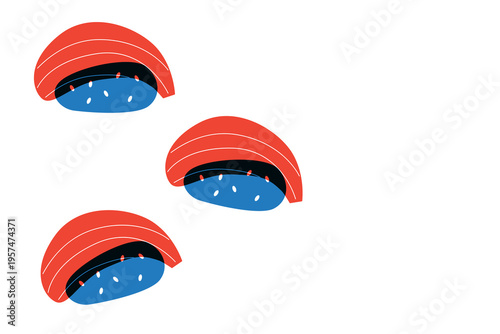 Sushi, Wok Noodles, Street Food Banner Collection for Restaurant Advertising