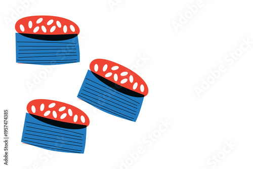 Sushi, Wok Noodles, Street Food Banner Collection for Restaurant Advertising