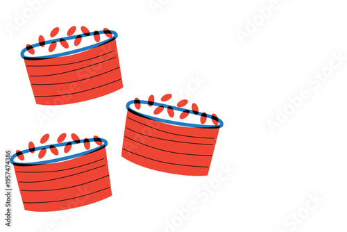 Sushi, Wok Noodles, Street Food Banner Collection for Restaurant Advertising