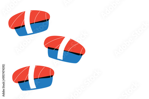 Sushi, Wok Noodles, Street Food Banner Collection for Restaurant Advertising