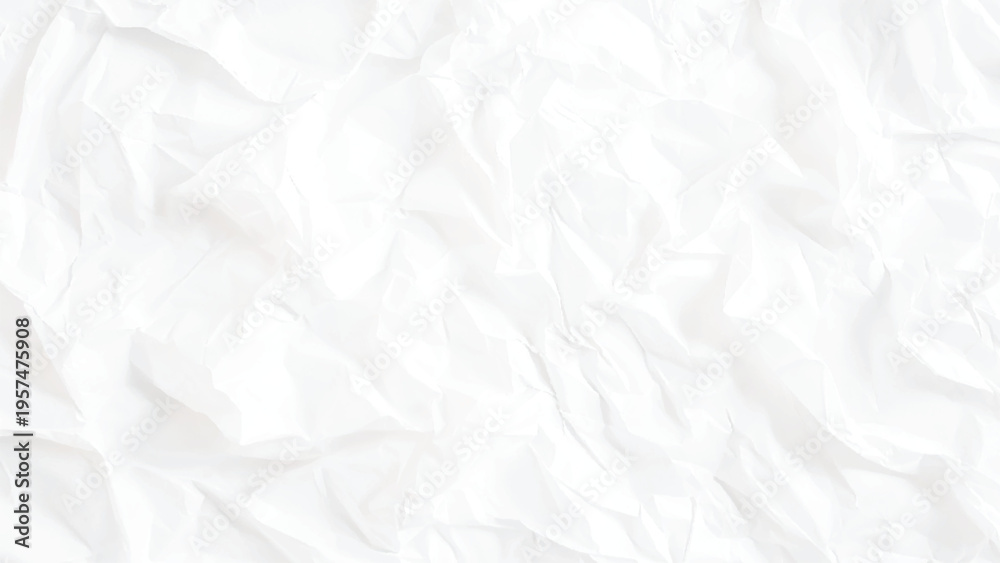 Naklejka premium Texture of a white crumpled sheet of paper as a background.