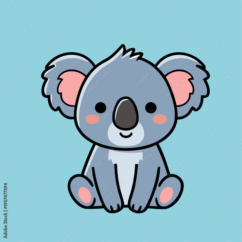 Obraz premium Adorable Smiling Sloth Baby Animal Vector Illustration Design