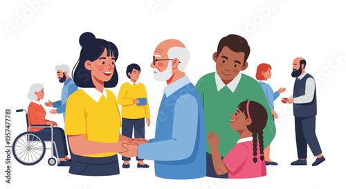 Diverse and Inclusive Community Group: Multicultural People of All Ages and Abilities Connecting