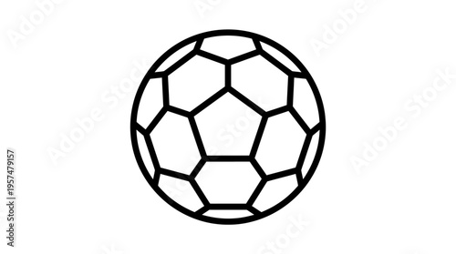 Minimalist Black and White Football Icon
