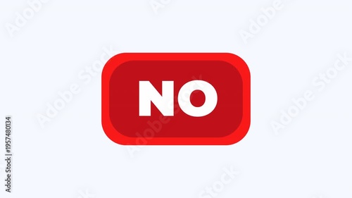 Red button with the word no in white. Red no button for websites, presentations, or digital designs. Perfect for indicating negation or rejection in a simple design.
