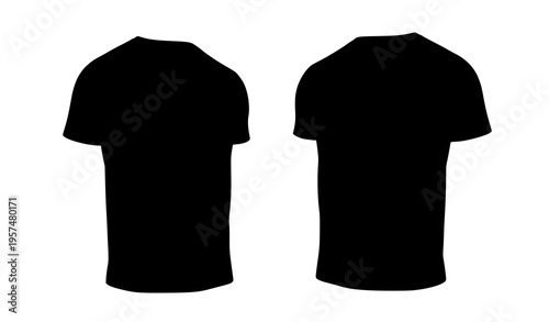 Minimal black t shirt 3D mockup side view apparel branding template isolated on white background
