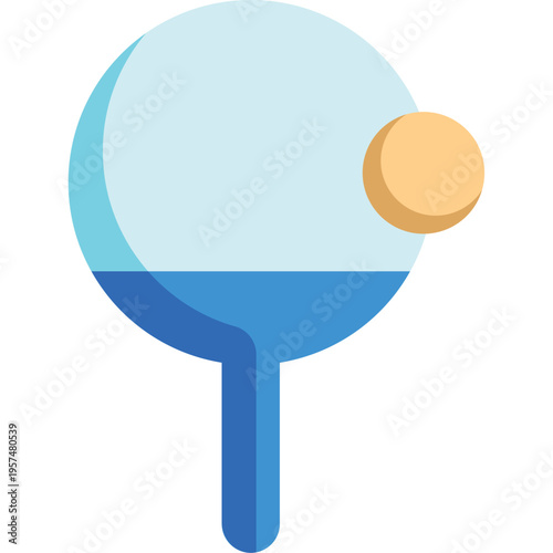 Table Tennis Paddle Flat Icon Illustration
