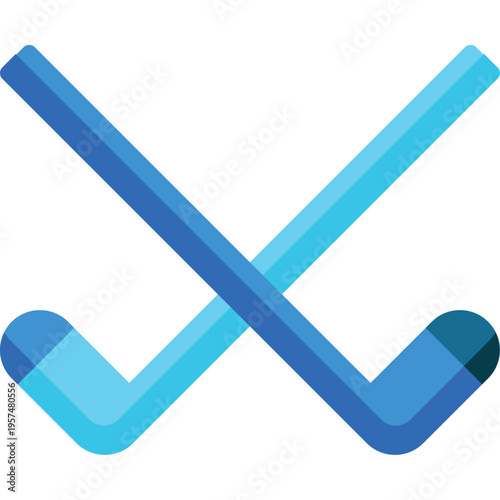 Crossed Hockey Sticks Flat Icon Design