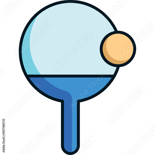 Table Tennis Paddle Flat Icon Illustration