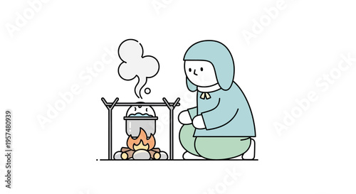 Person Wearing Green Hooded Jacket.